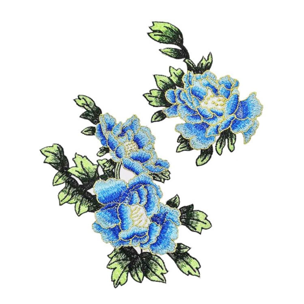 Floral Embroidery Embroidery Patch DIY Floral Applique Fashion Elegant Decorative Applique синий