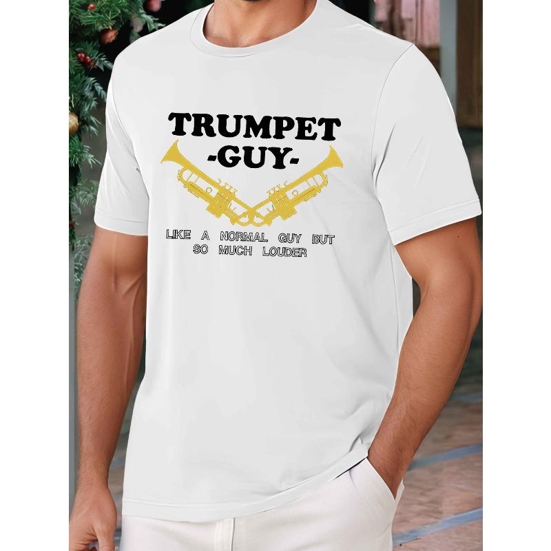 

TRUMPET GUY Men s Short Sleeve T-shirt Summer Round Neck T-shirt Top,Cool, Casual 4XL