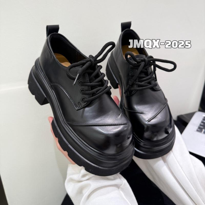 Women's spring new thick-soled heightened polished single shoes, street photography versatile women's shoes