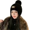 New Hat for Women's Fashion Leather Knitted Wool Hat for Winter Windproof and Warmth Student Ear Protection Hat Thick