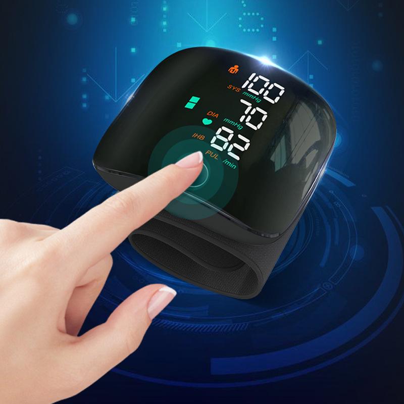 LED Wrist Blood Pressure Monitor - Fully Automatic Electronic Home Medical Device with Rechargeable Battery
