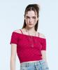 LARTIGENT L11 Cable Off Shoulder Knit(Purple)
