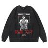 Heavyweight 360g Washed Vintage Baki Hanma Anime Graphic Hoodie-Free Cotton Sweatshirt Men