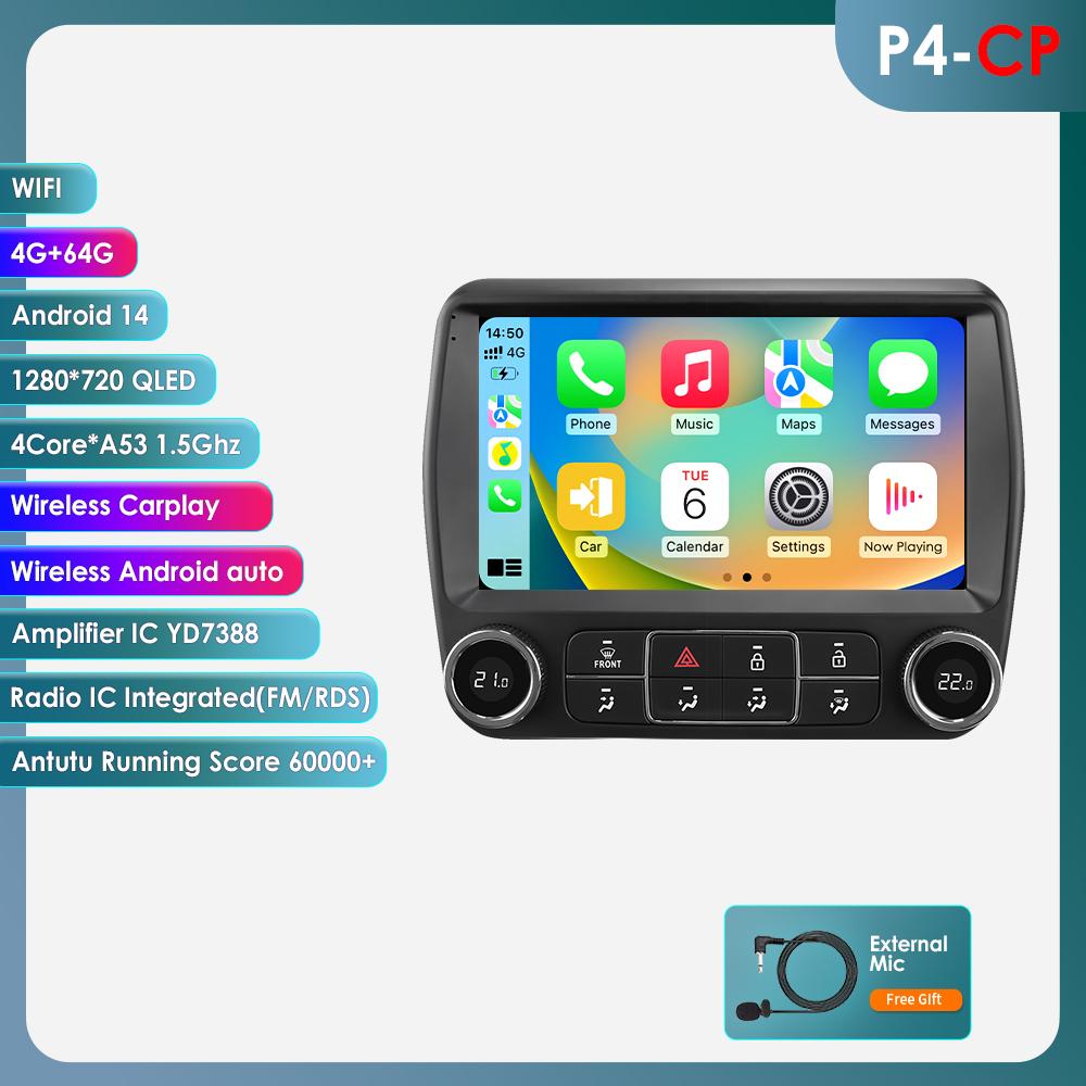 Hizpo Carplay Stereo Car Radio Multimedia Video Player Car Screen for Chevrolet Camaro 2010-2015 8Core Android 16 FM 4G GPS io He
