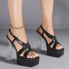 Women's  Fashion Super High-Heeled Sandals Square-Toe Non-Slip Platform Thick Sole Waterproof Design /Evening EventsLFD-3640-12