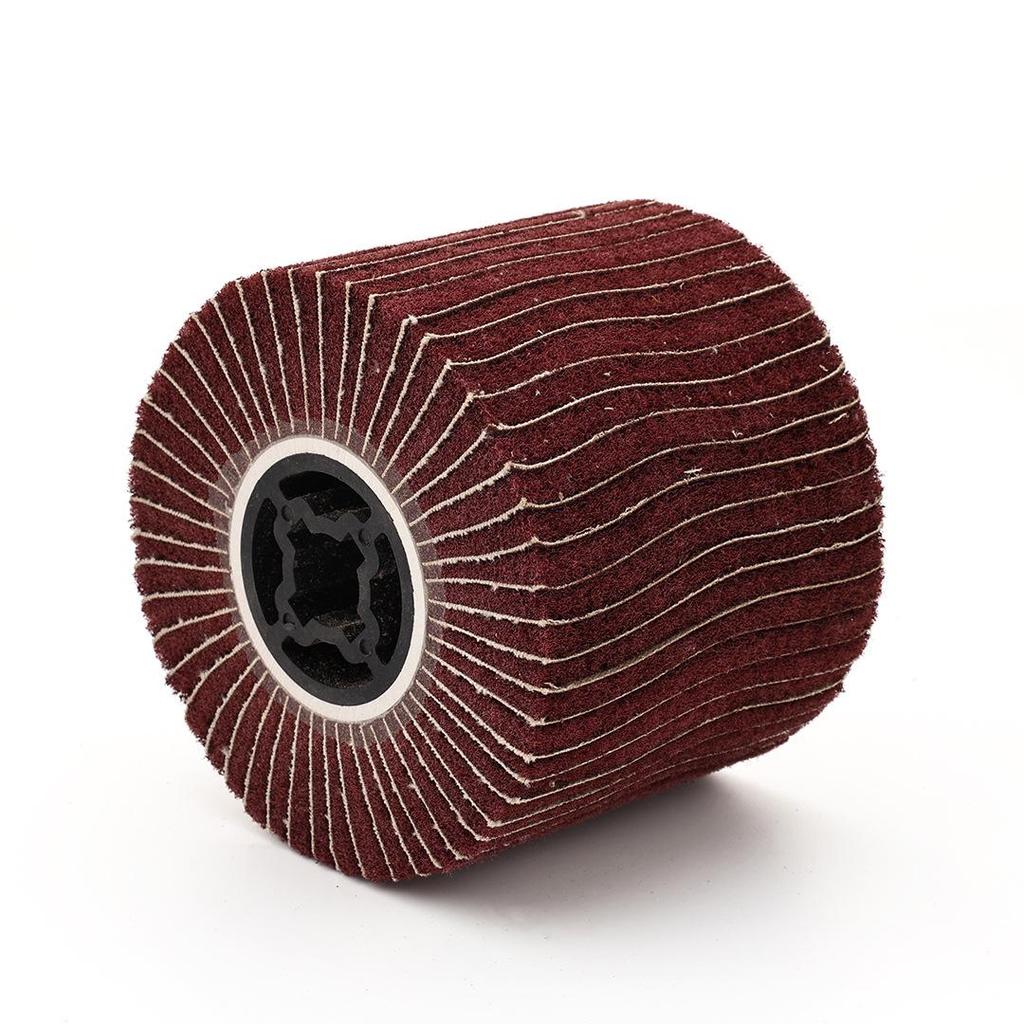 Brushed Stainless Steel & Nylon Fiber Polishing Disc with Cross Core