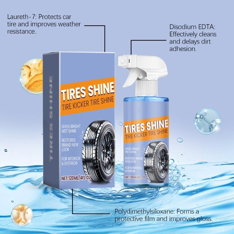 Quick Drying Tire Dressing Tire Shine Sprayer 120ml High Gloss Professional Tyre Shine Tire Coating Sprayer