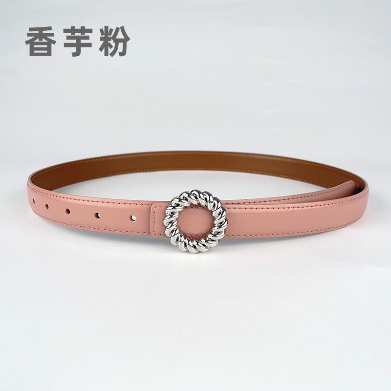 Leather Women'S Belt Cowhide Simple Match Casual Pants Jeans Decorative Women'S Belt