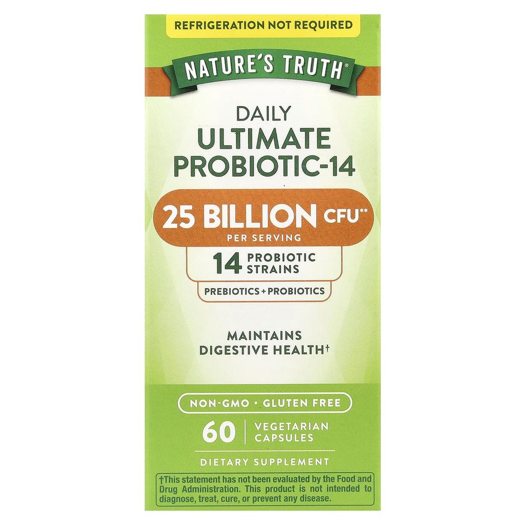 Nature's Truth Ultimate Probiotic-14, 25 miliard CFU, 60 vegetariánských kapslí