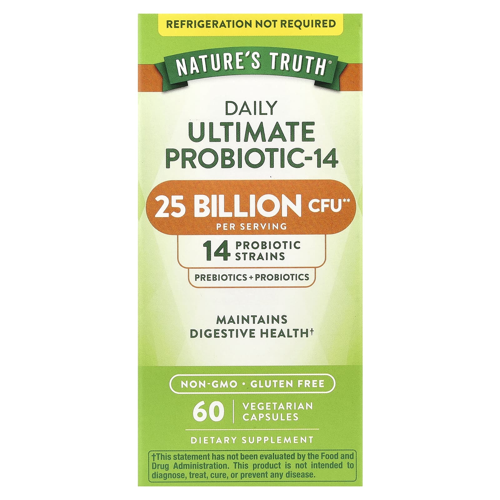 

Nature S Truth, Ultimate Probiotic-14, 25 Billion CFU, 60 Veggie Caps