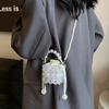 Daily Commute Imitation Pearl Woven Hollow Mini Women Lipstick Earphone Bag Spring New Shoulder Messenger Bag