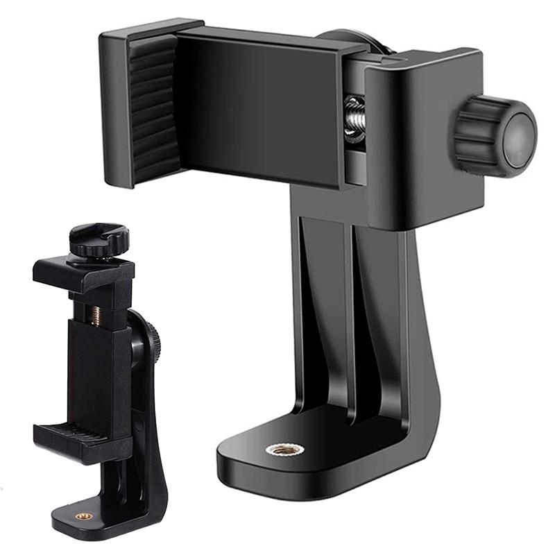 360 Degree Mobile Phone Universal Clip Tripods Mount With 1/4 Screw Cell Phone Holder Desk Tripod Adapter Accessories For iPhone