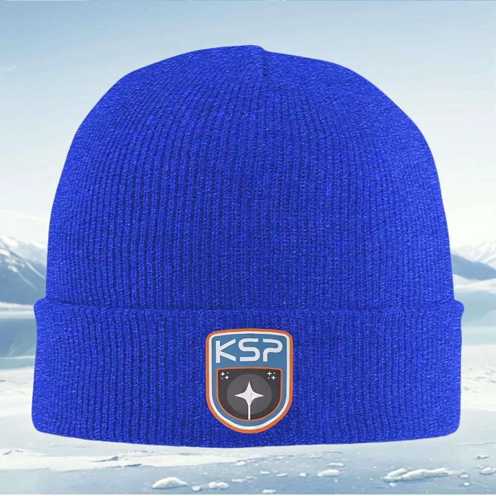 KSP Space Logostaremblem Designblue Background Unisex Women Unisex Knitted Hat Beanie Pullover Cap Winter Thermal Warm Chri