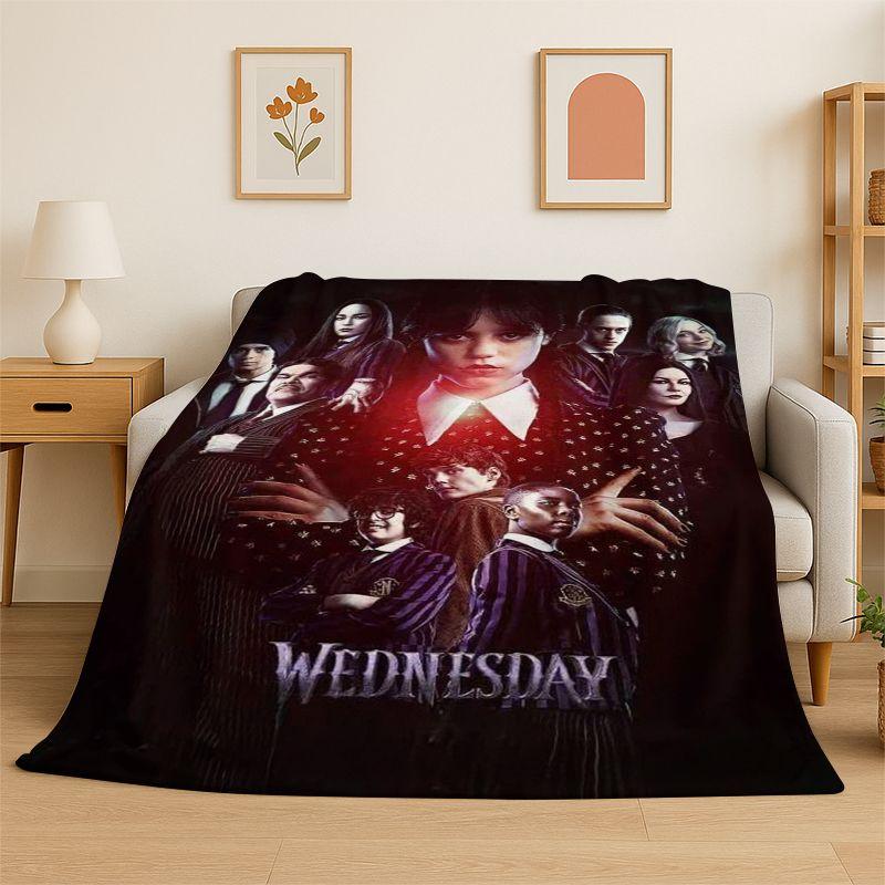 Classic W-Wednesday TV Soft Flannel Throw Blanket,Cozy Blanket for Bed,Couch,Sofa,Bedroom,Living Room,Travel,Picnic  Camping