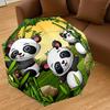 1PC Panda Bamboo Automatic Open/Close Umbrella with Windproof, 8-Rib Sturdy Canopy, Durable Ribs, Fashionable Design1311A