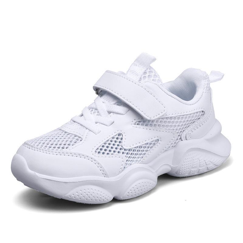 Foreign Trade Classmates, Children's Little White Shoes, Boys' Mesh Breathable Sports Shoes, White Shoes, Middle-aged and Older Children's Students'