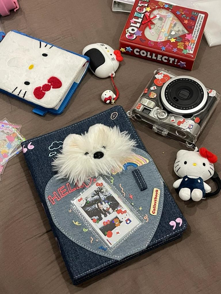 Cute Puppy A5 Binder Jeans Kpop Photocard Collect Book 4grid 3inch Photo Holder Idol Photo Album Loose-leaf Notebook