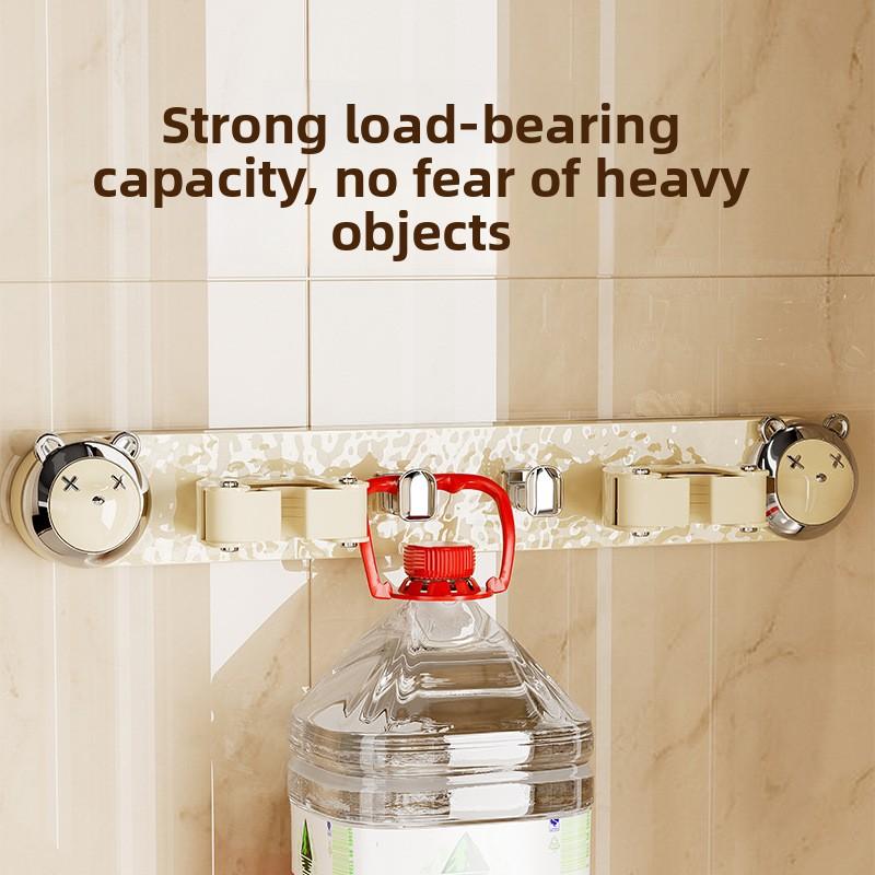 Suction Cup Mop Clamp, Household Wall-mounted No-hole Clip, Broom Hanging Rack, Movable Storage Rack, Bathroom Wall-mounted Rack