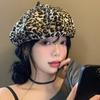 Girls 2000s Hat Painter Hat with Leopards Print for Daily Wear
