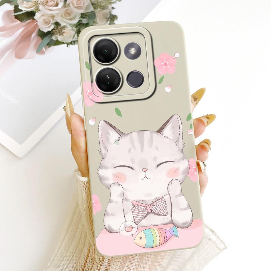 For Infinix Smart 7 HD / Smart7 Plus Cute Cat Flower Cartoon Phone Case For Infinix Smart 7HD 7Plus Soft Silicone Covers Bumpers