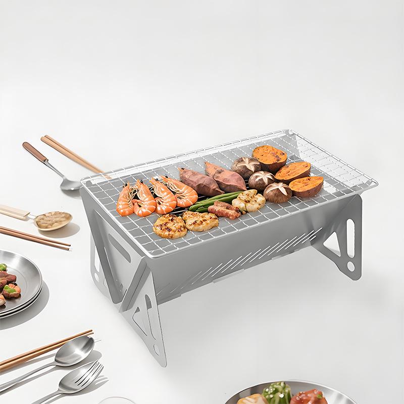 Portable Mini Charcoal BBQ Grill: Foldable Camping & Travel Stove for Outdoor Picnics