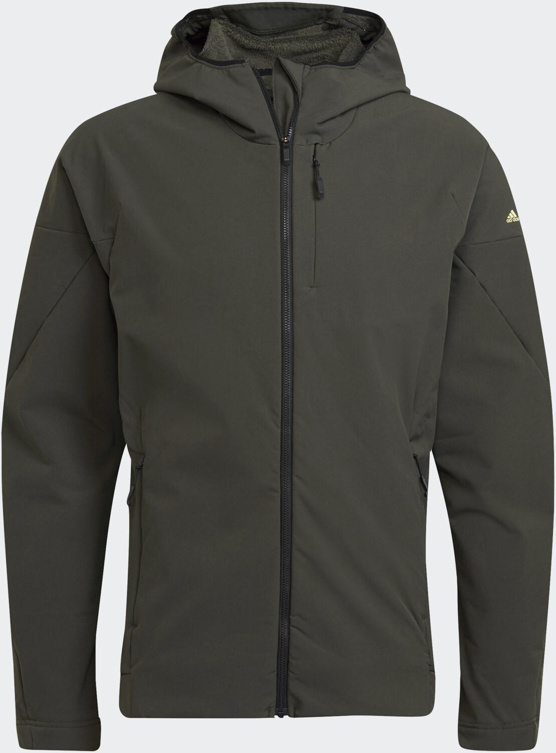 

Adidas Terrex Hi-Loft Hooded Softshell Jacket legend earth/pulse yellow зимние куртки XS