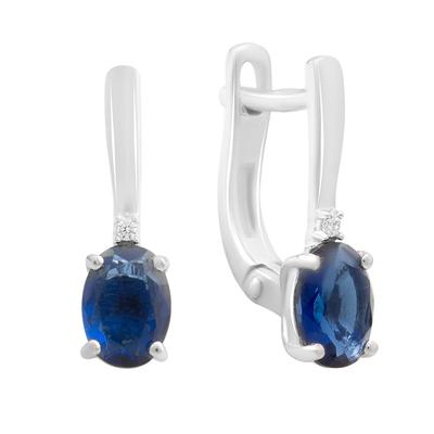 Silver Earrings with Nano Sapphire 1.163ct (2189008)