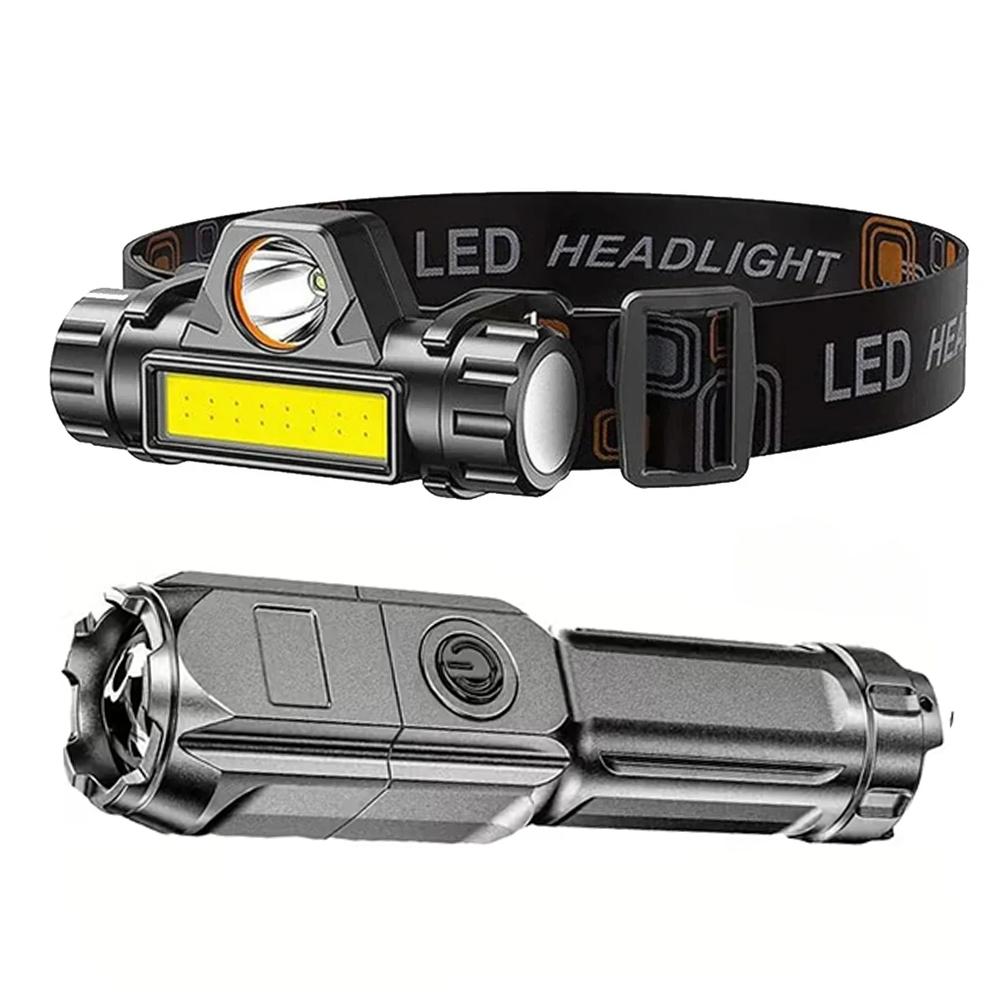 Super Bright Flashlight USB Rechargeable LED Headlamp Tactical Head Torch Light Outdoor Waterproof Camping Fishing Lantern