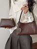 Korean Handmade Women's Woven Underarm Bag - Soft PU Leather, Single Shoulder Baguette, Casual Handheld, Mother-Child Design