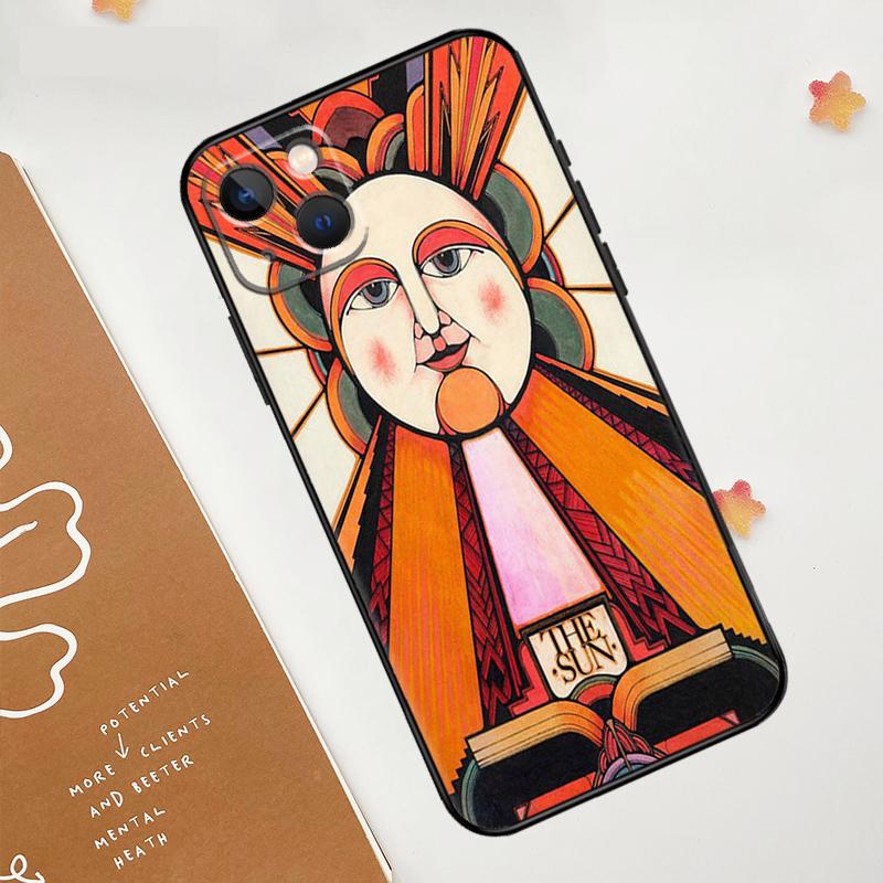 The SUN Tarot card Case For Apple iPhone 16 15 14 13 11 12 Pro Max Mini XR 15 16 Plus 16e Protective Cover