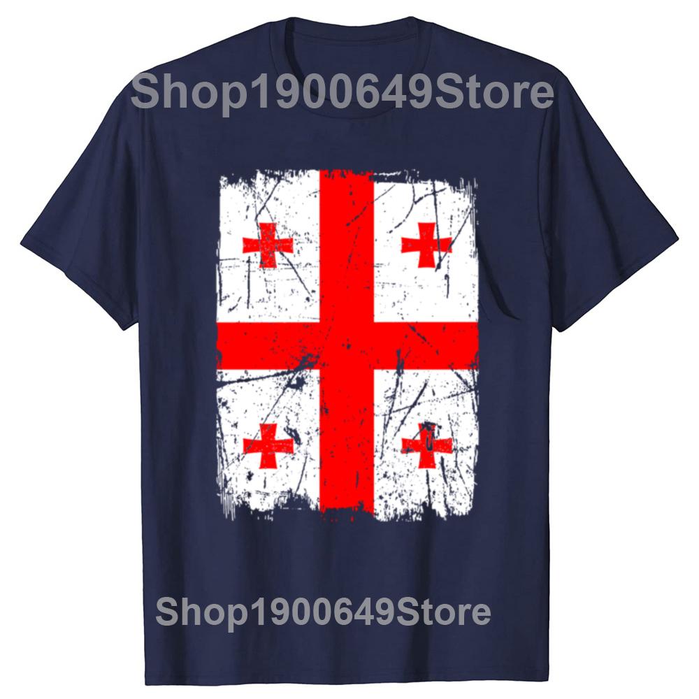 Funny Retro Georgia Flag Map Graphic Tshirts Men Womens Fashion Casual Tshirt 100 Cotton Loose Oversized Georgian T Shirt