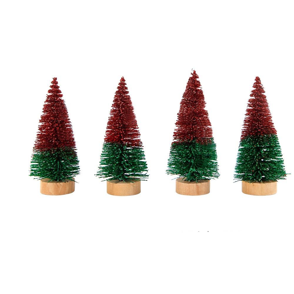 4pcs Plastic Mini Christmas Tree Gradient Artificial Xmas Pine Tree  Party Favors