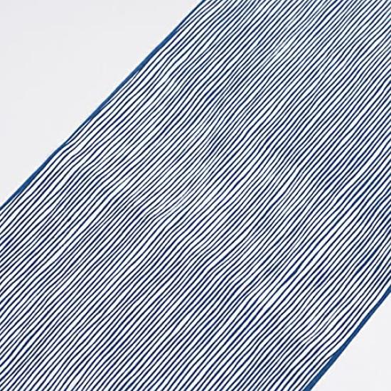 Kamawanu Chusen Hand Wavy Stripe Made in 33cm x Wavy Stripe Towel, Pattern, Blue, Japan, Size 90cm, 100% Cotton, (Auspicious/Classical Pattern) (Hand