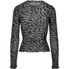 T-shirt à manches longues - Urban Classics - Ladies AOP Mesh Turtleneck - Gris/noir - Col montant - Femme