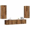 VidaXL Wall-mounted TV Furniture 4 Pcs Old Wood Engineered Wood, TV Bench, Hi-fi Cabinet, Entertainment Center, TV Sideboard, 3328947