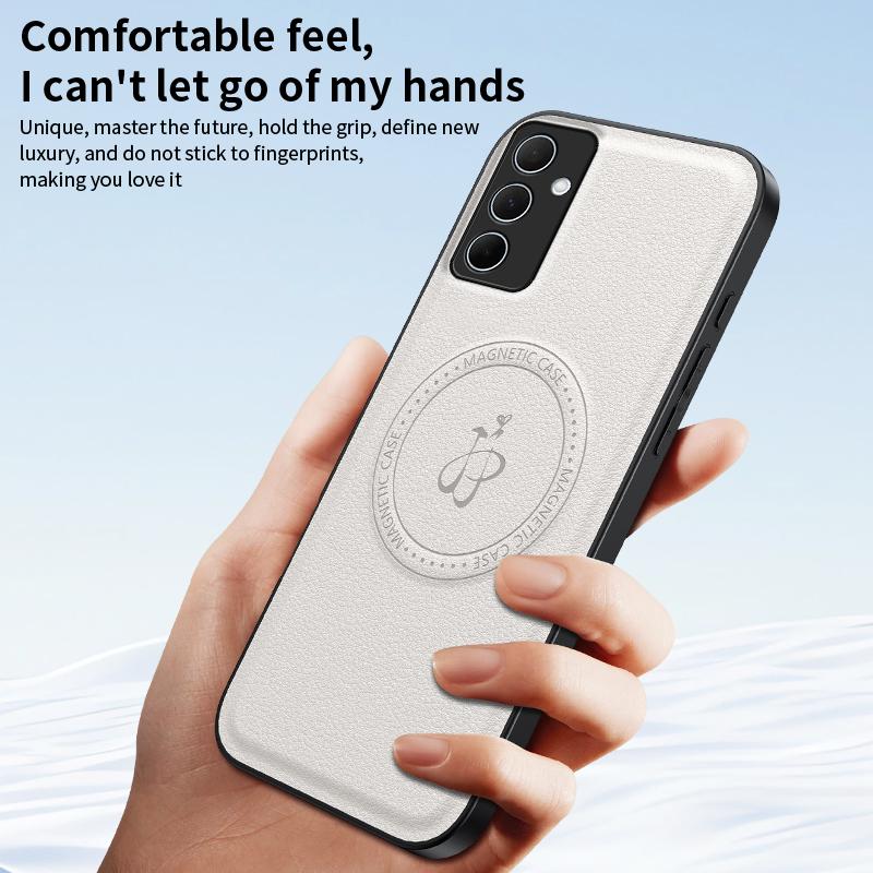 Magnetic Stand Holder PU Leather Phone Case For Samsung A15 A35 A55 A34 A54 A06 A16 A26 A36 A56 Wireless Charging Logo Cover