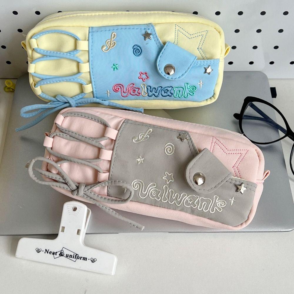 Large Capacity Pen Bag Zipper Stationery Organizer INS Pencil Case  Students
