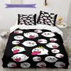 Boo Mario Pattern Bedding Home Decoration Birthday Gift ( 1 Duvet Cover + 2 Pillowcase, Without Core),fan Merchandise.