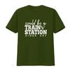 Women Casual T Shirt Could Be a Train Station Kinda Day Letter Crew Neck  Vintage Washed Homme Soft Stretched Stylish