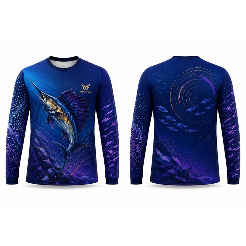 Herren Outdoor Angel T-Shirts Bequem Leicht Atmungsaktiv Langarm Oberteile Herbst Mode Sport Freizeit Rundhals T-Shirt