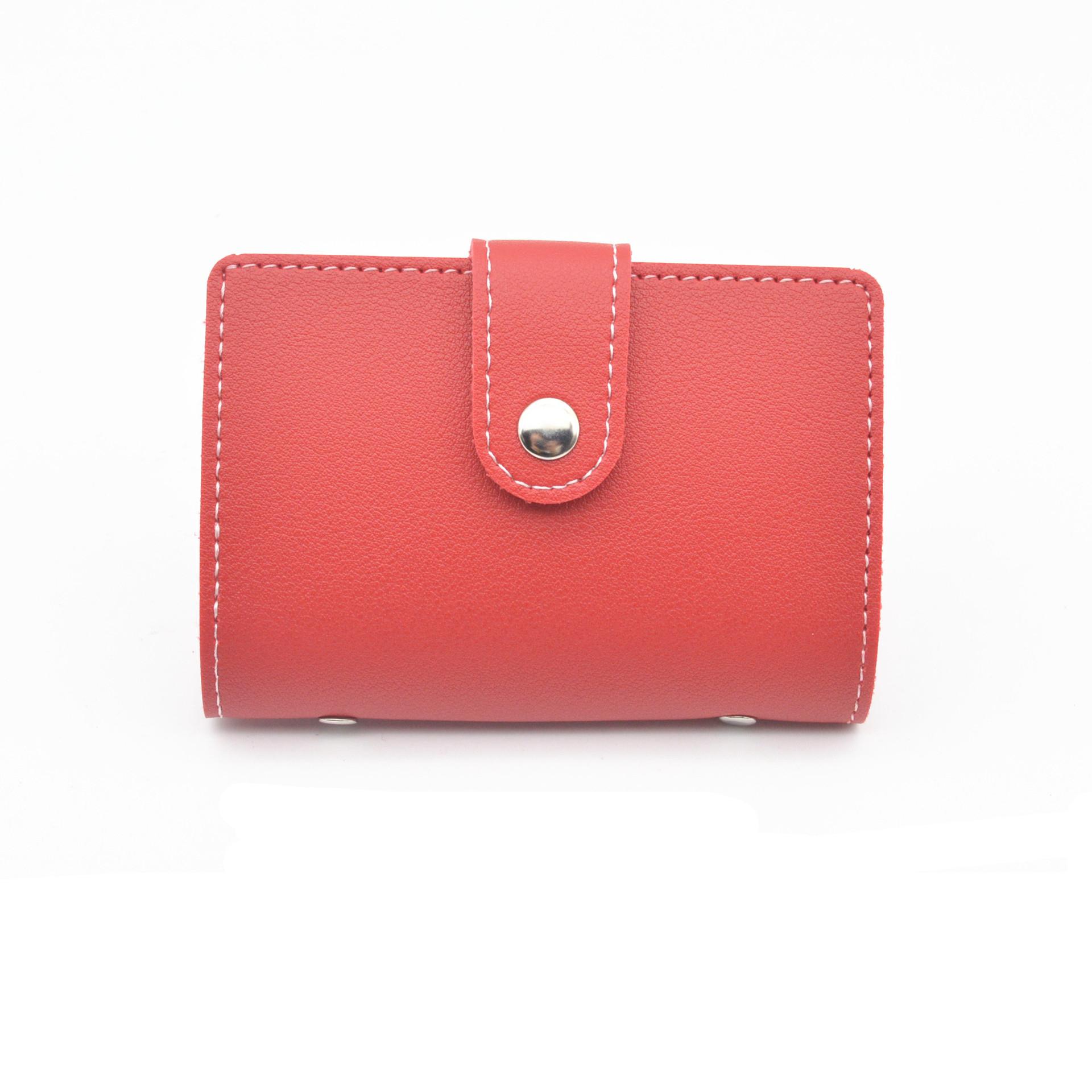 

Женский портативный держатель для карт Чехол для кредитных карт Организатор Кошелек красный