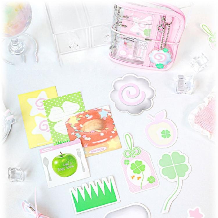 PVC 5 Rings Binder Notebook with Refill Paper 5 Hole Binder Journal Planner PVC 5 Rings Binder with Card Pocket