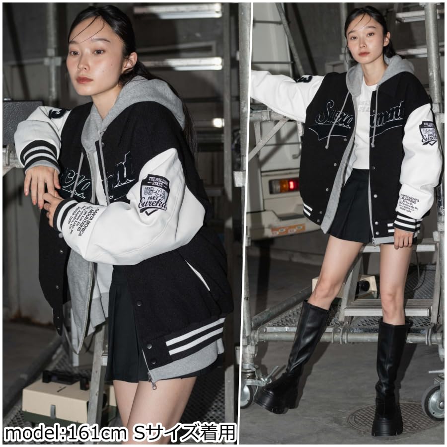 WEGO Unisex Stadium Street Cold Weather Plus Christmas Size Type K Stadium Black Men's Jacket, Large, Outerwear, Casual, Patched, Style, Protection,