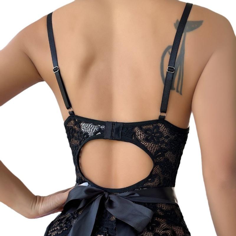 New sexy body sculpting lace one-piece free open-file erotic underwear set