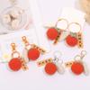 Plush Crochet Pendant Keychain  Cartoon Hand Woven Persimmon Apple Suitable For Couples Bag Keychain Pendant Accessories