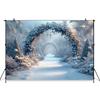 Mocsicka Winter Snow Background Photography Christmas Tree Decoration New Year Party Family Adult Child Photo Backdrop Wallpaper