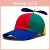 Color Block Propeller Baseball Cap Sun Protection Breathable Duckbill Hat Gift