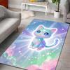 Multiple sizes Starry cat, dreamy background Print Carpet Rug for Living Room Bedroom Sofa Doormat Home Decor Non-slip Floor Mat