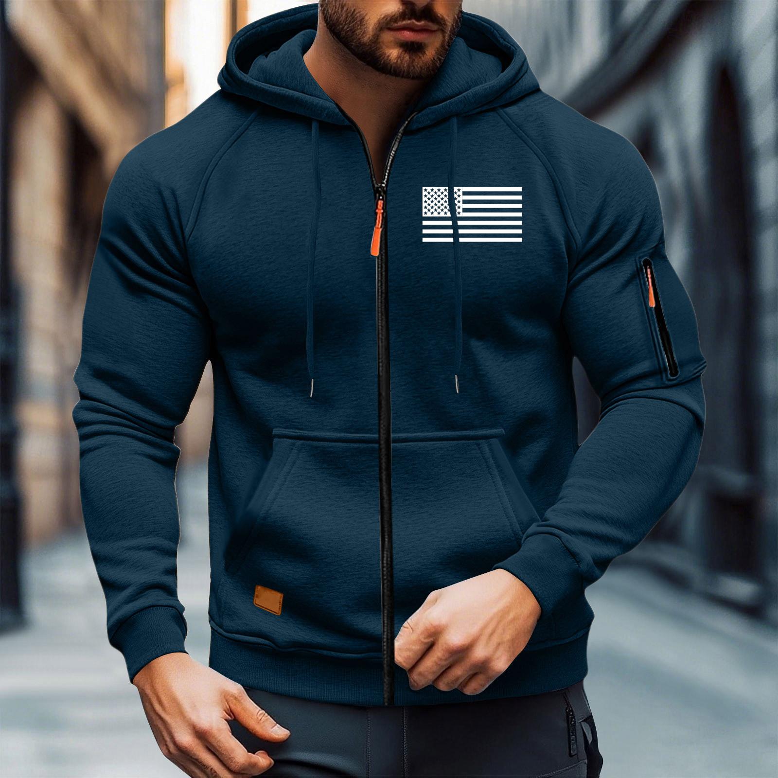 

Спортивный костюм с капюшоном, унисекс, одежда для бега, пуловер с длинными рукавами, толстовка с капюшоном M тёмно-синий