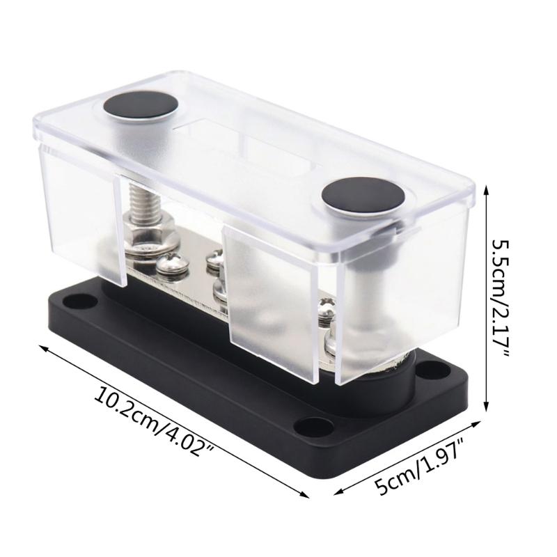 3 Post Power Distribution Block Bus Bar with Cover,150A Rating, Marine Bus Bar, Automobile, and Solar Wiring